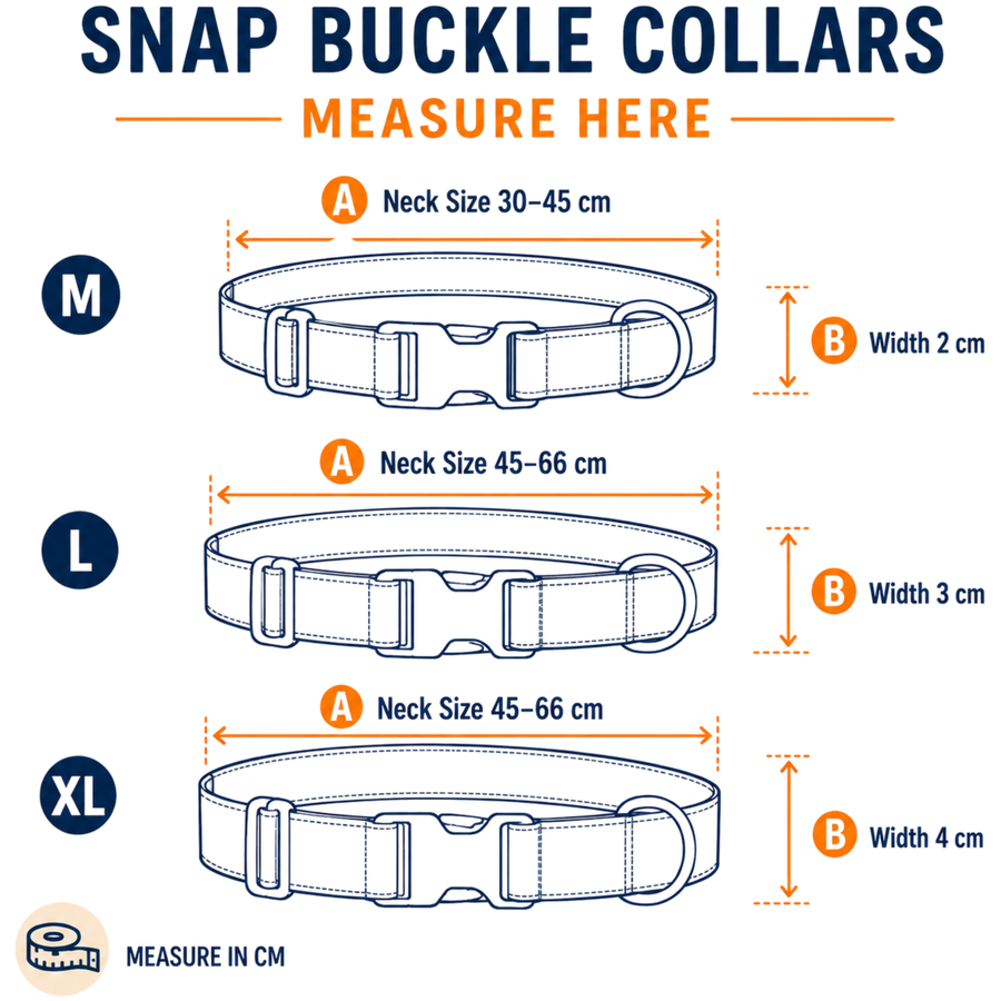 Snap Buckle Collars — where to measure